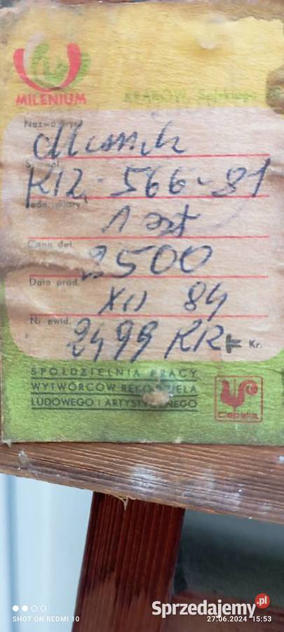 Stary drewniany wieszak Cepelia Budzieszowice