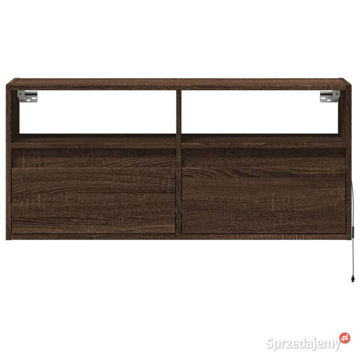Ścienna szafka TV z LED brązowy dąb 100x31x45 mazowieckie Warszawa sprzedam