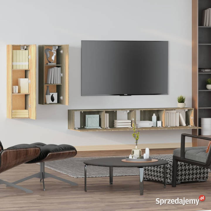 Zestaw 4 szafek telewizyjnych dąb sonoma Warszawa