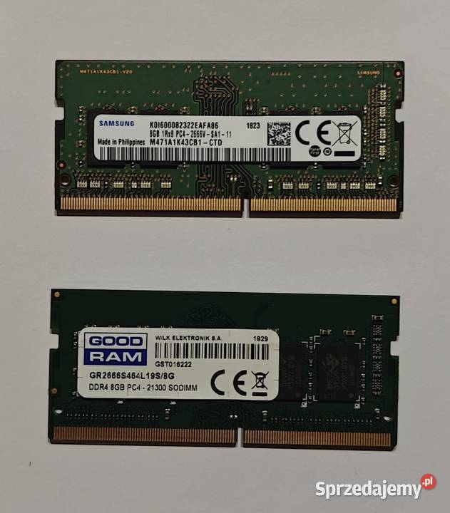 DDR4 SDRAM 8GB do laptopa Samsung Goodram Micron Pojemność 8GB Warszawa
