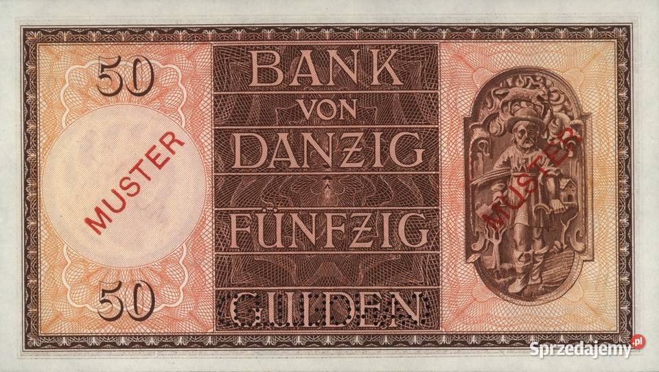 WOLNE MIASTO GDAŃSK 50 gulden 1937 UNC MUSTER Białystok