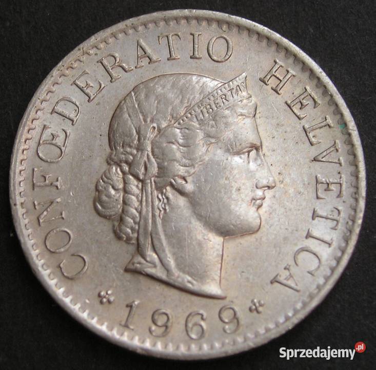 Szwajcaria 5 rappen 1969 stan 12 Numizmatyka Antyki, Sztuka, Kolekcje Łódź sprzedam