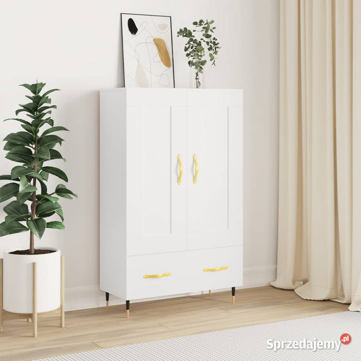 Wysoka szafka biała 695x31x115 materiał