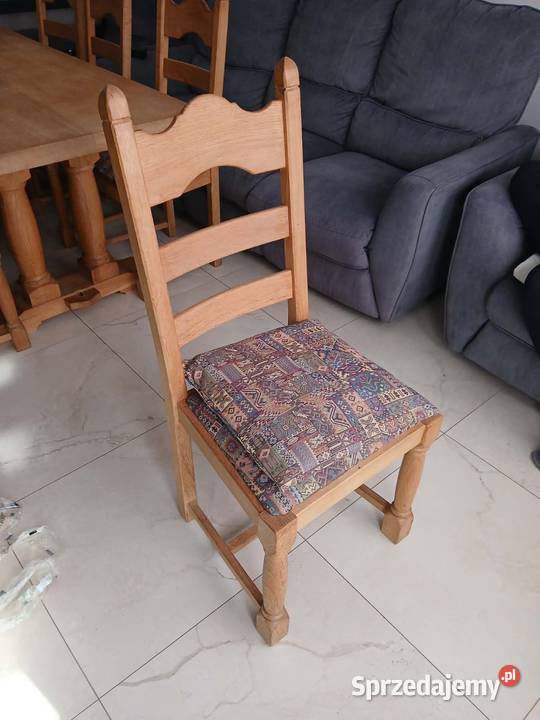 Stół Dębowy 8 dębowych krzeseł Chełm