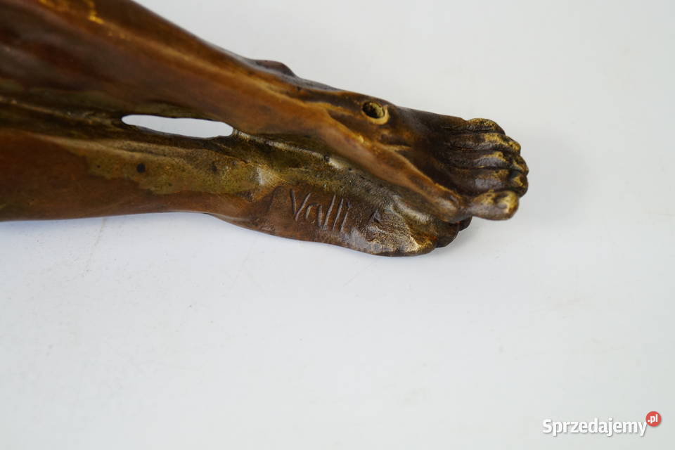 Duża figura JEZUS CHRYSTUS rzeźba z brązu Antyki wielkopolskie Gizałki