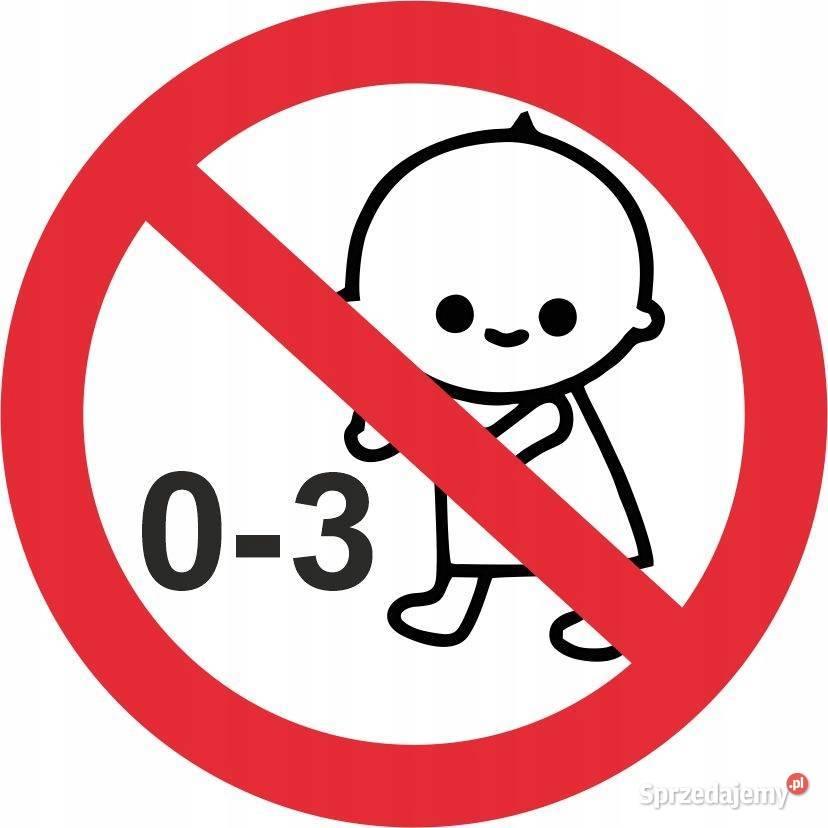 Naklejka zakaz dzieci 03 dozwolone powyżej 3
