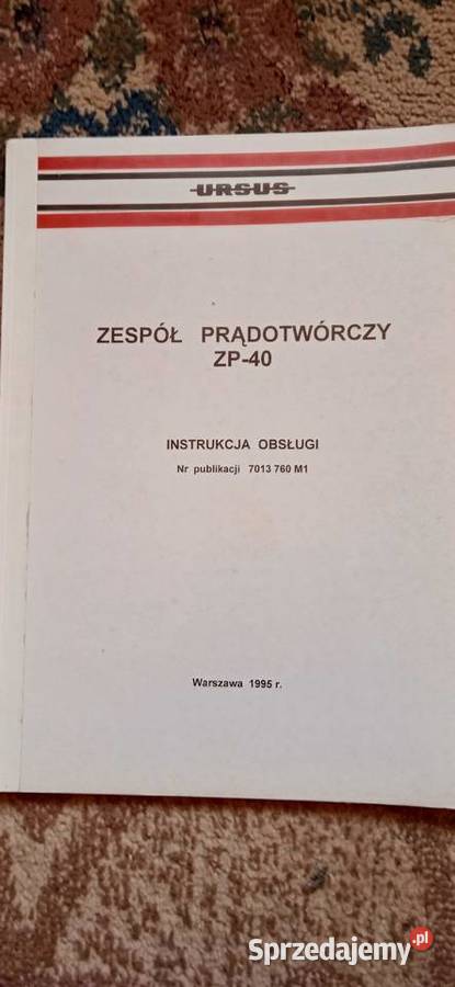 Instrukcja obsługi zespół prądotwórczy ZP40 sprzedam