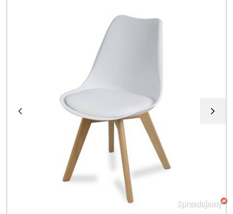 Biale krzesło z poduszką z ekoskóry Darmowa dostawa