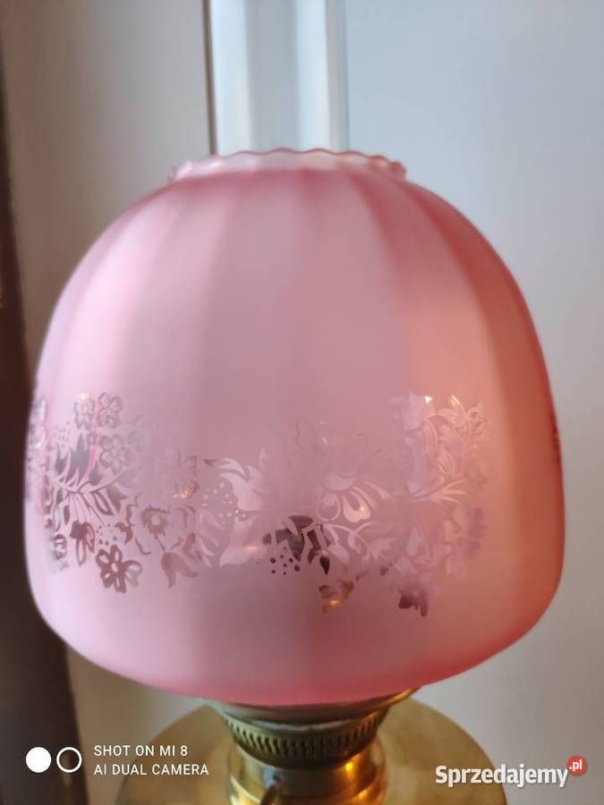 Ogromna wiktoriańska mosiężna lampa naftowa 3 Kraków