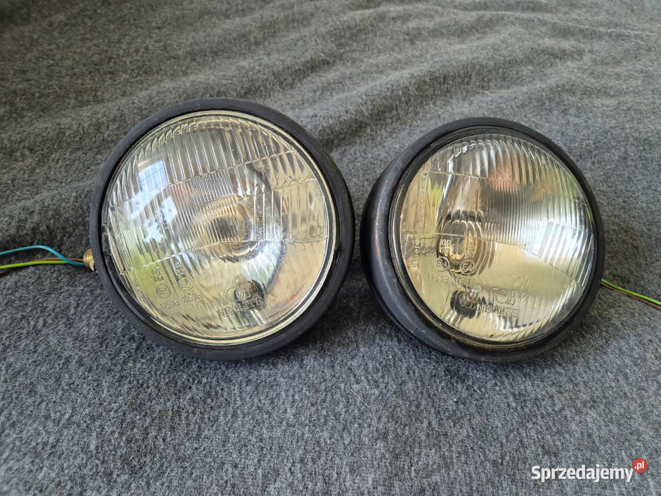 Przednie lampy Ursus C330 metalowe żarówki H7 Bucze