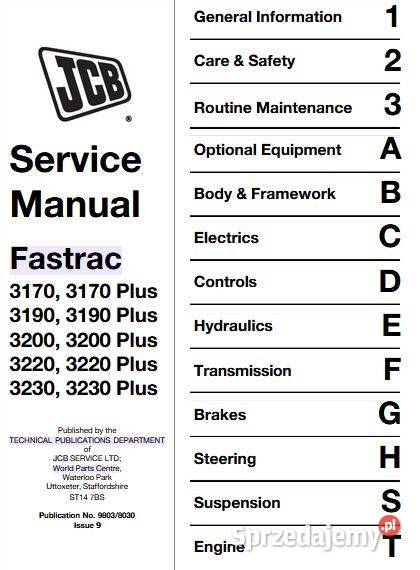 JCB FASTRAC 3170 3190 3200 3220 3230 instrukcja motoryzacja, transport Kielce