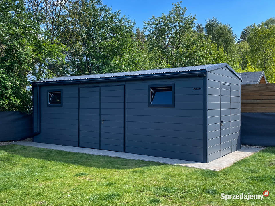 Garaż ocieplany z płyty warstwowej 37m grafit Kraków