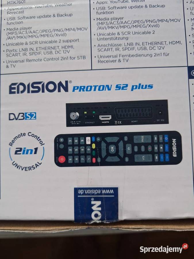 Tuner dekoder odbiornik TV DVBS DVBS2 Edision Kamień Pomorski