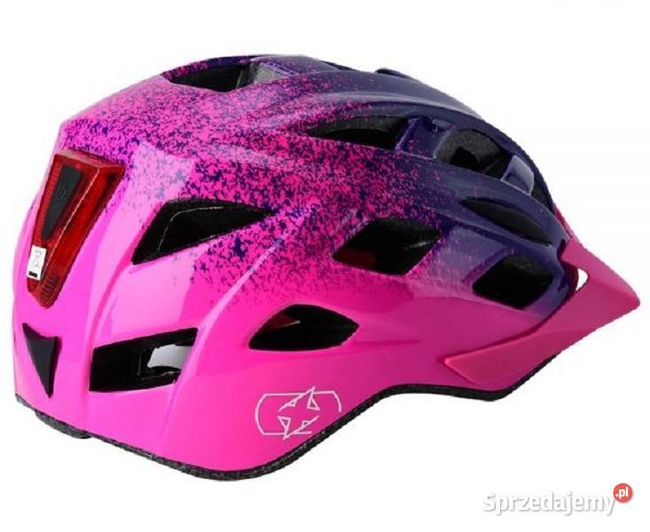 KASK ROWEROWY JUNIOR Z LAMPKĄ LED RÓŻOWY warmińsko-mazurskie Mrągowo