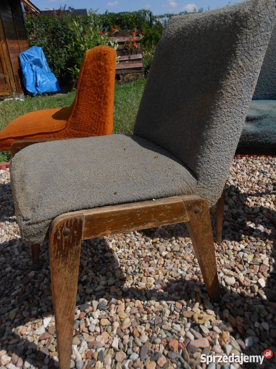 Krzesła Fotel PRL Vintage Tapicerowane AGA