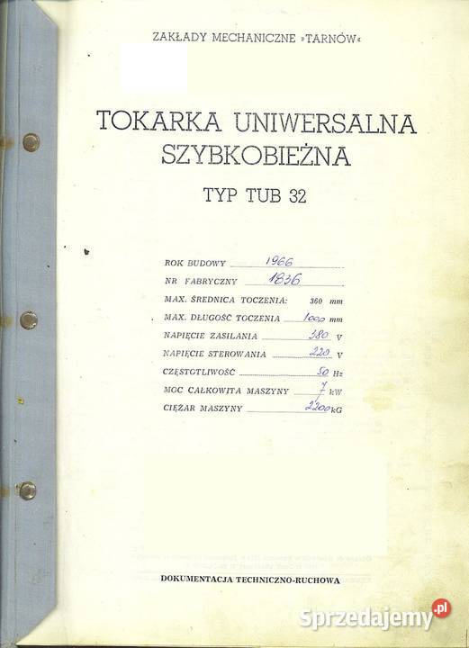 Hobbymat MD65 TUB32 TUC40 TUC50 instrukcja DTR Biznes i Przemysł Kielce sprzedam