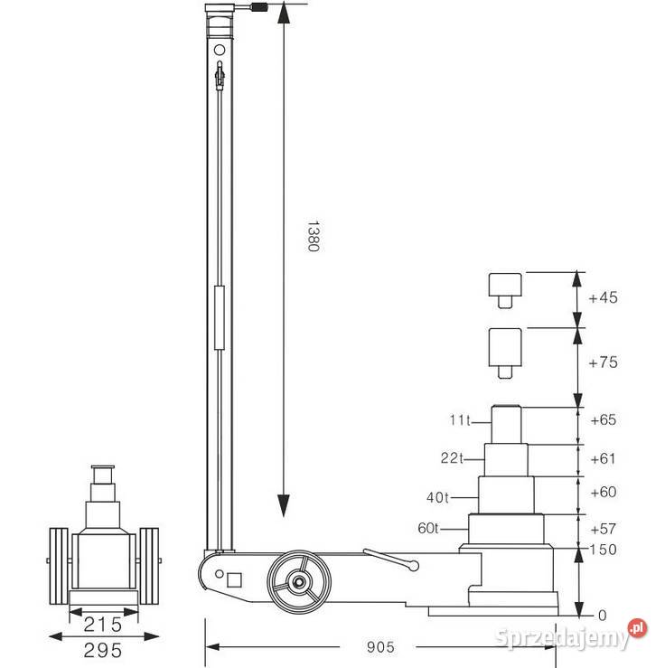 Podnośnik hydrauliczno pneumatyczny 80t Snit Gorzów Wielkopolski