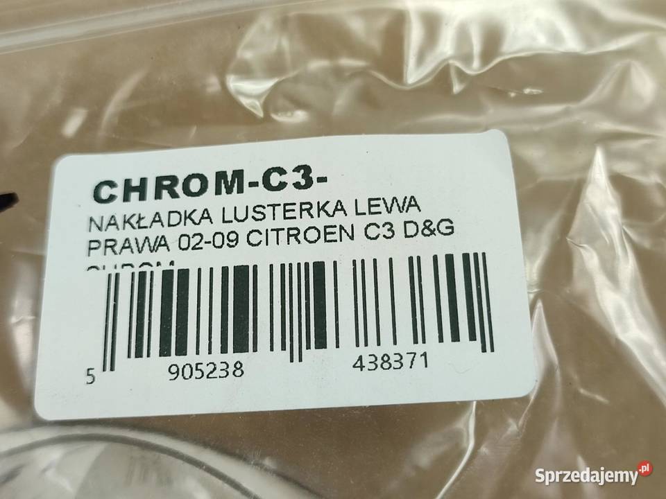 NAKŁADKA LUSTERKA LEWA PRAWA CHROM CITROEN C3 DG osobowe