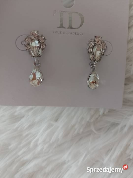 Ekskluzywne Bogato zdobione kolczyki ślubne z Dodatki Kraków