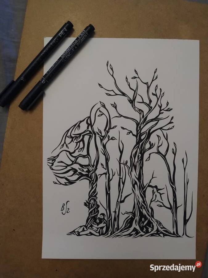 Rysunek schronienie cienkopis blok t A4 250 gm2 Warszawa