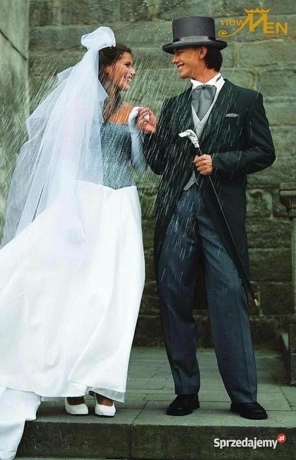 Surdut Angielski Moda Ślubna szary/srebrny Świnoujście