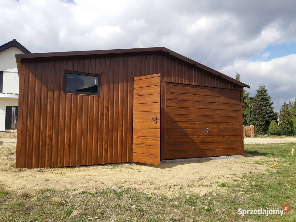 Ładny Garaż Blaszany Drewnopodobny 6x5m Garaże opolskie