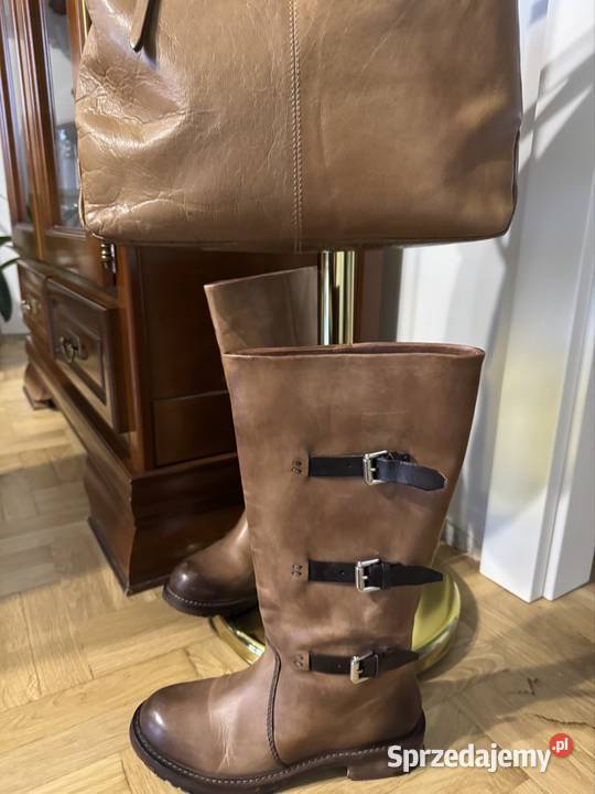 Komplet ze skóry naturalnej Venezia kozaki 37 i Częstochowa