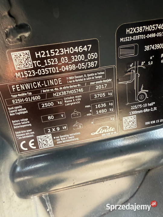 wózek widłowy elektryczny LINDE E25H01600 elektryczny łódzkie Działoszyn