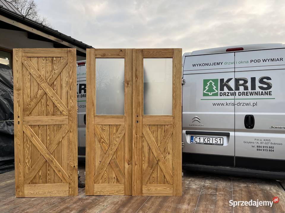 Drzwi drewniane RĘKI czarne bezprzylgowe NA Brodnica