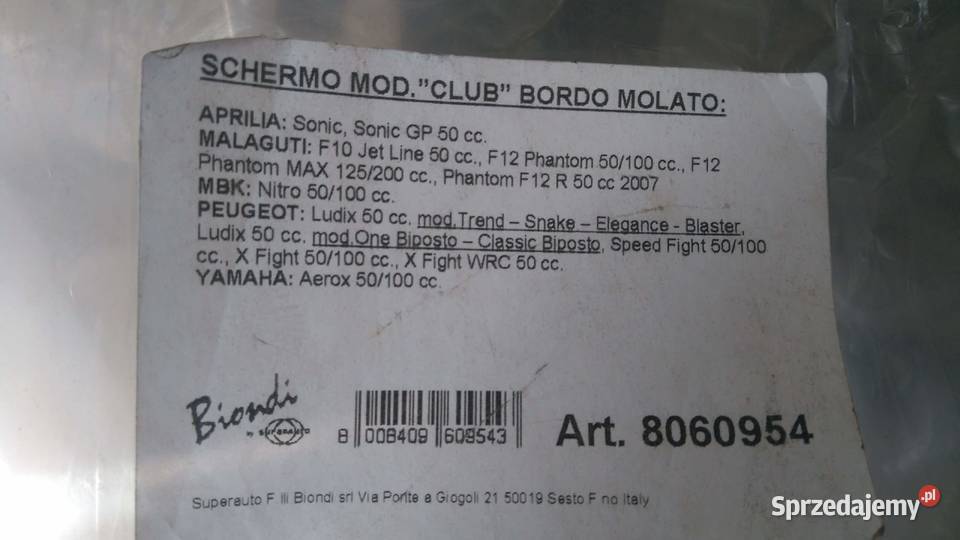 NOWA SZYBA OWIEWKA AEROX LUDIX SPEED FIGHT NITRO Bielsk Podlaski