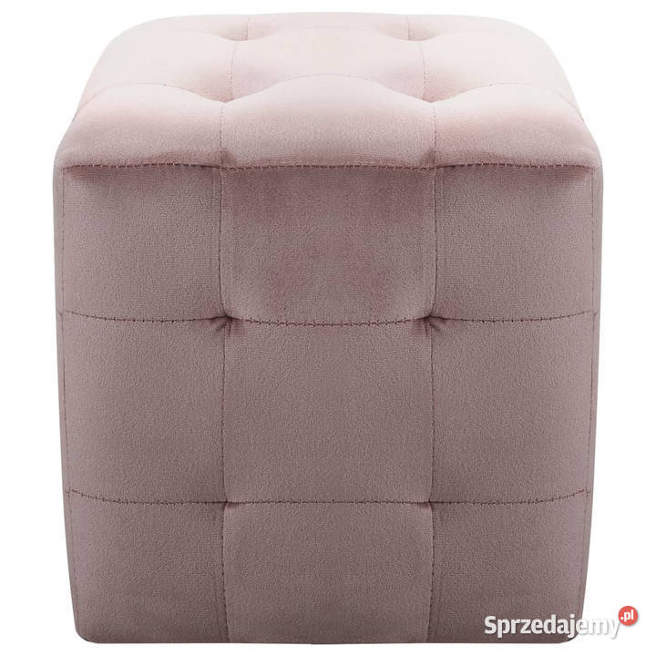 Pufy 2 różowe 30 x 30 x 30 aksamit WM278388 Warszawa