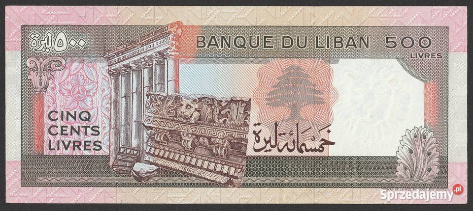 LIBAN 500 LIVRES 1988 STAN BANKOWY UNC Numizmatyka Łódź sprzedam