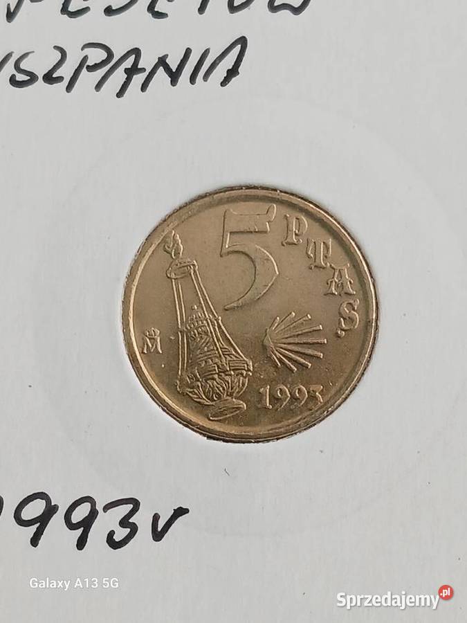 5 Pesetów Hiszpania 1993 r sprzedam