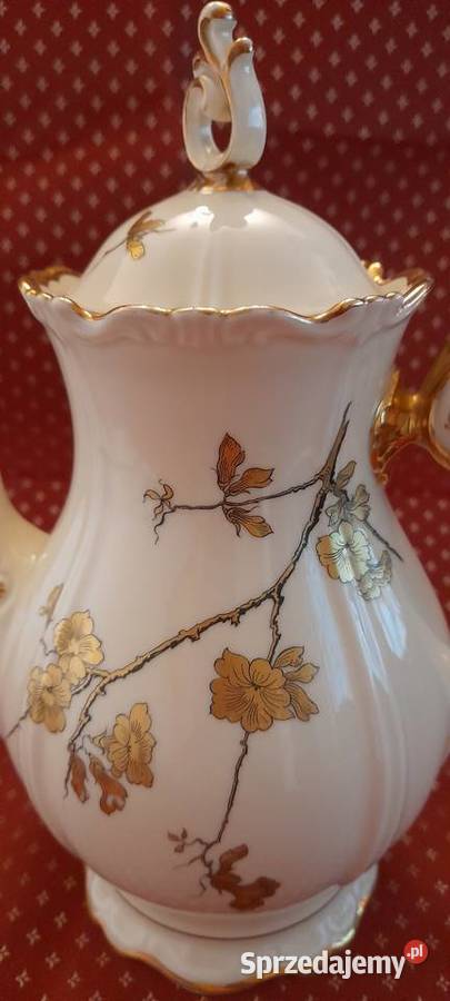 Porcelanowy stary sygnowany dzbanek do kawy