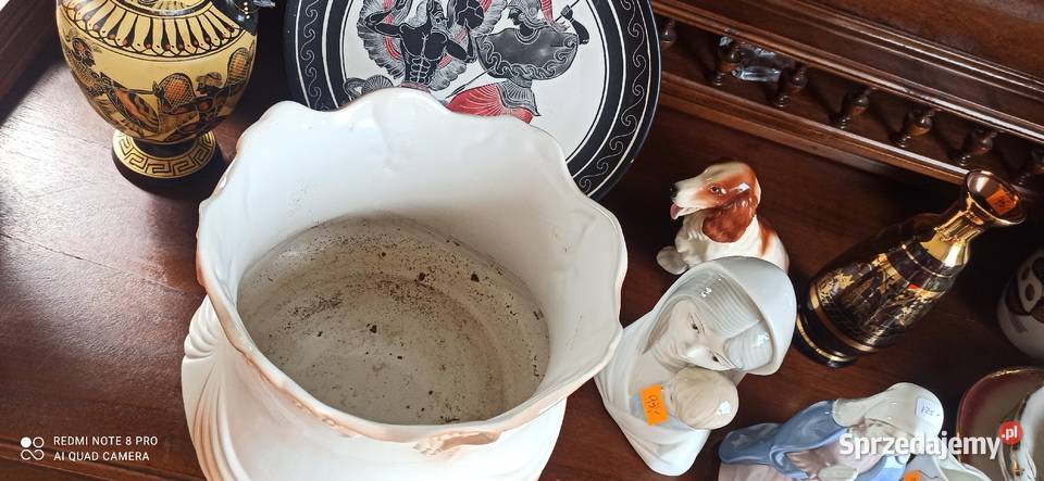 Doniczka porcelana Sygnowana Beż z kolorem ecr Gdańsk