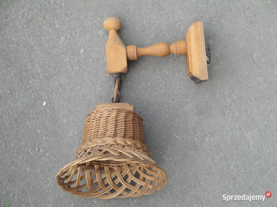 lampa kinkiet drewniany wiklina Kraków