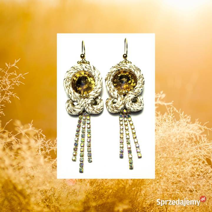 KOLCZYKI Z RIVOLI I TAŚMĄ CYRKONIOWĄ SUTASZ Warszawa