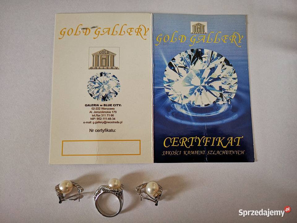 BRYLANTY zestaw złoty pierścionek kolczyki z Warszawa sprzedam