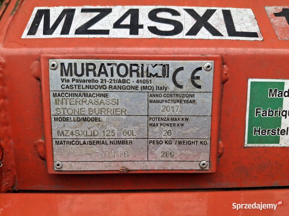 Glebogryzarka Muratori MultioneAvant Pozostałe sprzedam