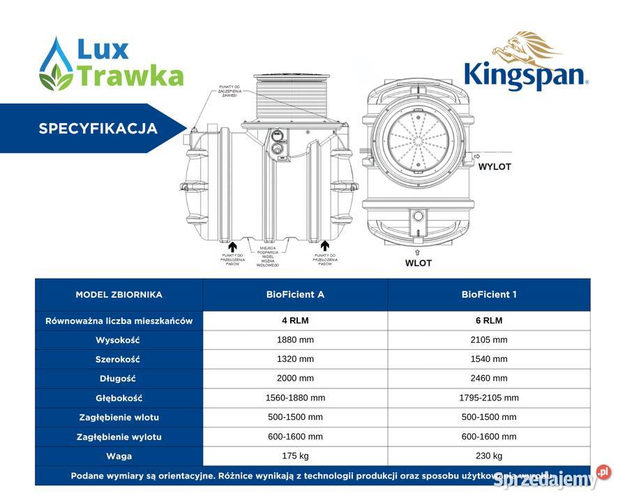 Oczyszczalnia biologiczna BioFicient 4 Kingspan Krzeszowice