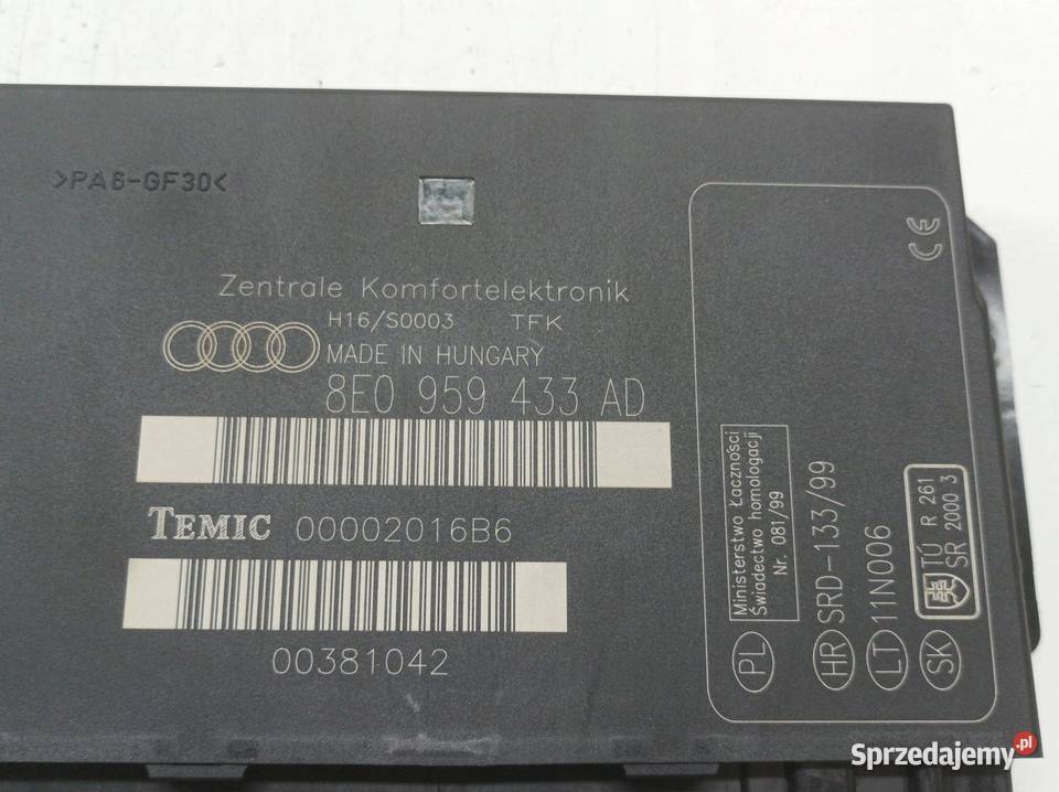 MODUŁ KOMFORTU 8E0959433AD Audi A4 II 20002006 Rok produkcji 2002 sprzedam