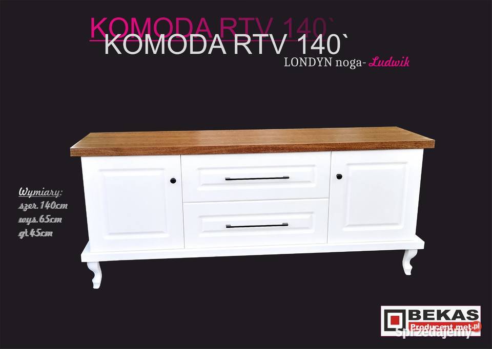 Śliczna Komoda RTV 160 LONDYN na Ludwiku Dąb 65cm Warszawa