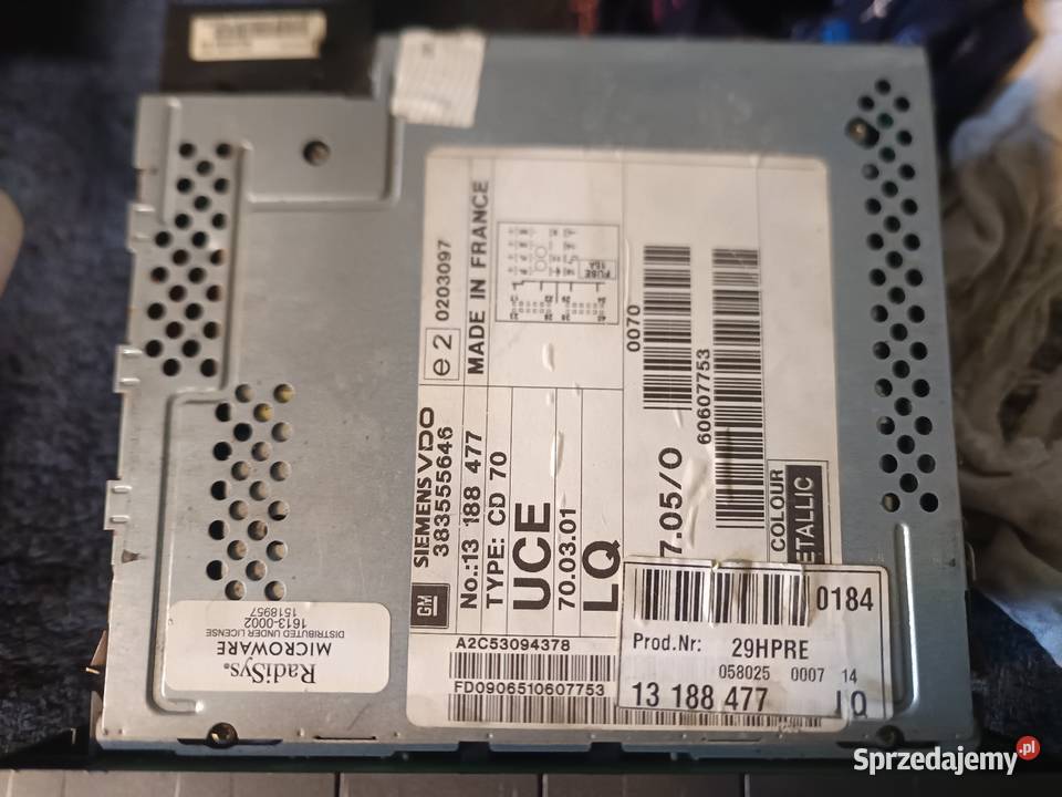 Radio opel cd70 Vectra Zafira Sobótka