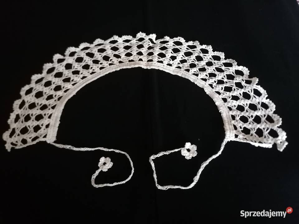 Kołnierzyk biały szydełkowy z niciRękodzieło Dla kobiet Galanteria i dodatki Łódź sprzedam