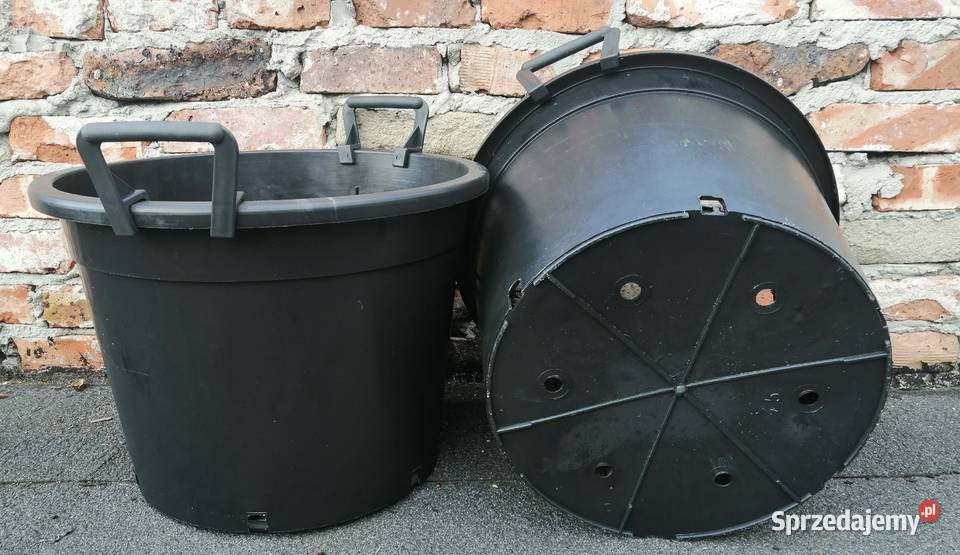 Doniczki 45 litrów z uchwytami GRUBE 45L śr 48 śląskie sprzedam