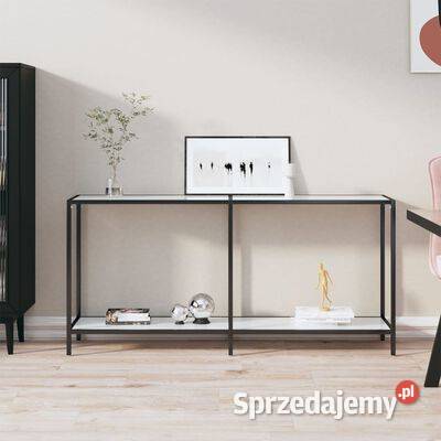 vidaXL Stolik konsolowy biały 160x35x755 szkło Warszawa