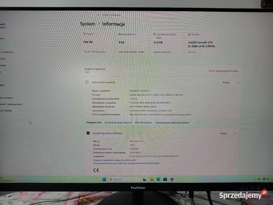 Komputer gamingowy 14 rdzenie1632 RAMRX 580 8GB Klasy Core i7 Pozostałe Kielce sprzedam
