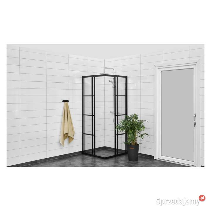 Czarna kabina prysznicowa 80x80x190