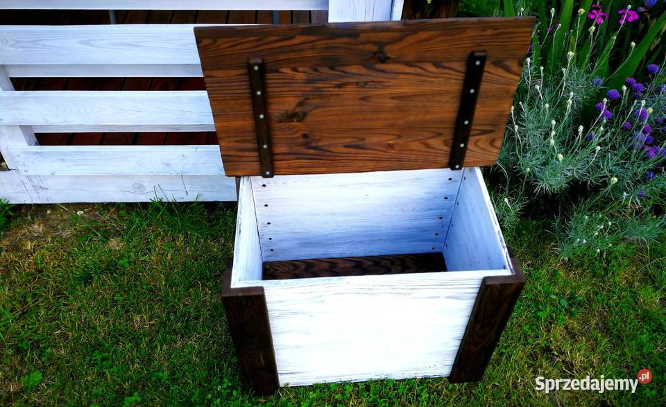 Skrzynia drewniana stolik kawowy opalony 60cm Radków sprzedam