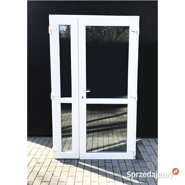 drzwi plastikowe podwójne 125x210 z panelem wzmacniane